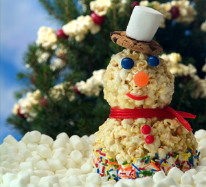 Holiday Popcorn Snowman Craft for Kids