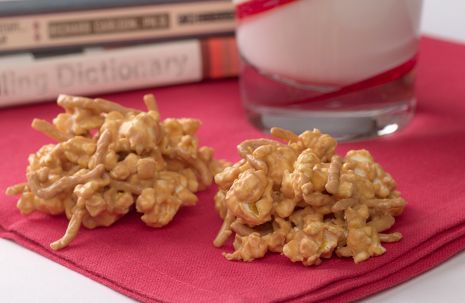 Peanut Butter White Chocolate Popcorn Haystacks Recipe